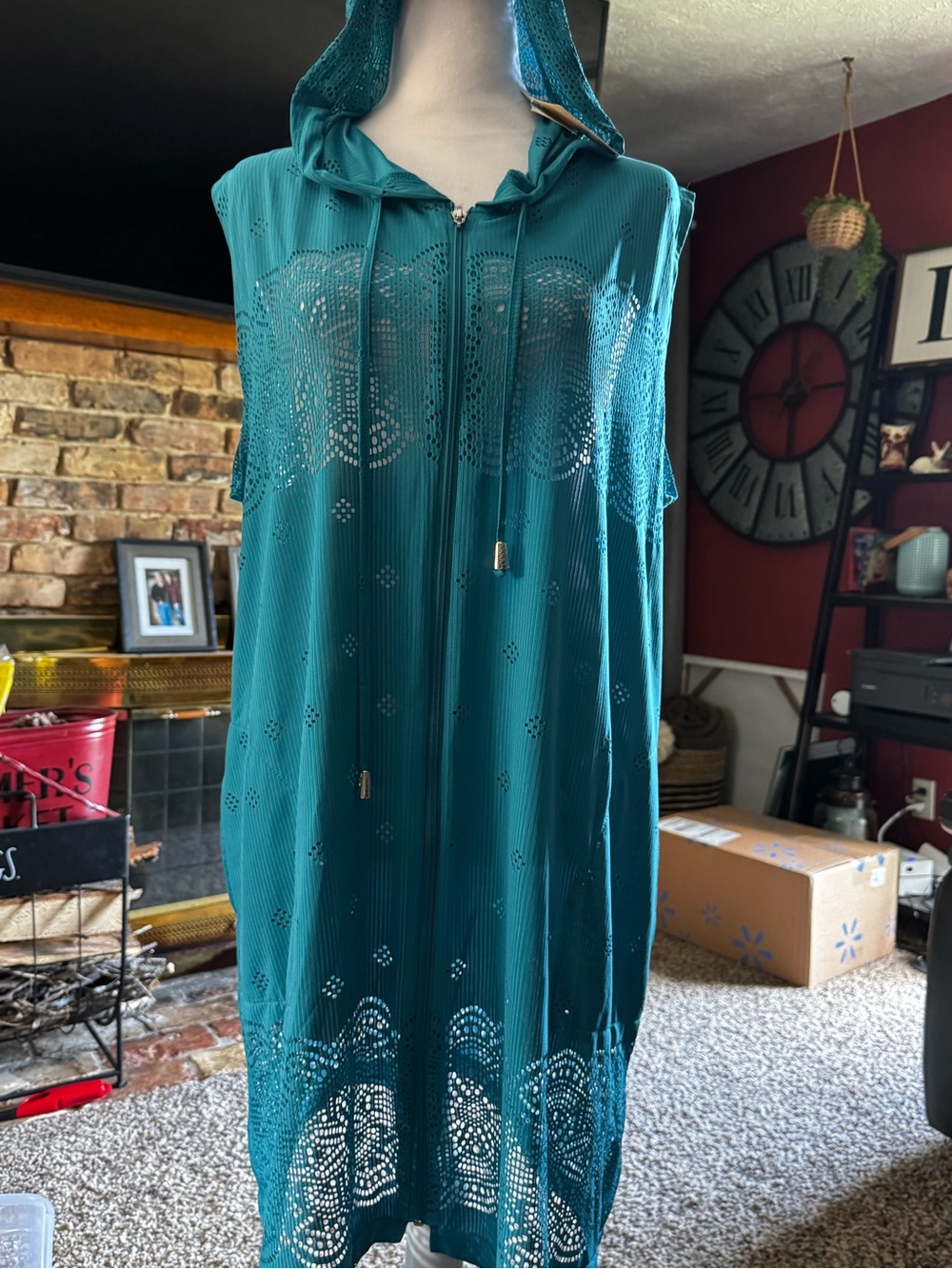 Dotti Teal Hooded Swim Coverup